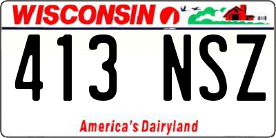 WI license plate 413NSZ