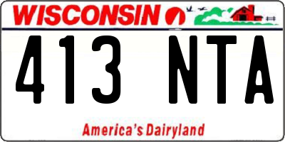WI license plate 413NTA