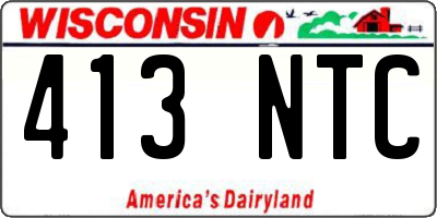 WI license plate 413NTC