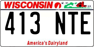 WI license plate 413NTE