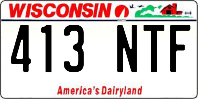 WI license plate 413NTF