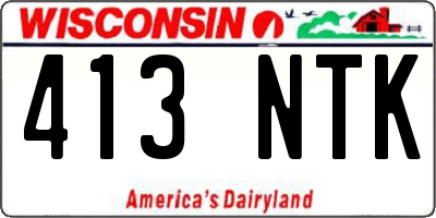 WI license plate 413NTK