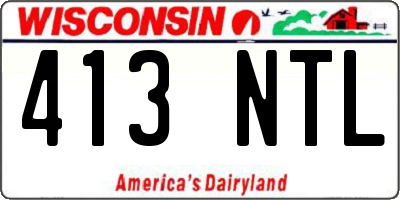 WI license plate 413NTL