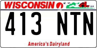 WI license plate 413NTN