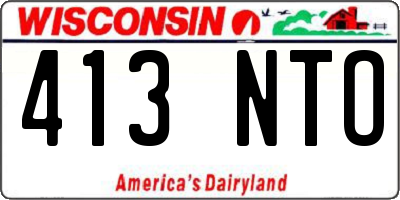 WI license plate 413NTO