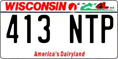 WI license plate 413NTP