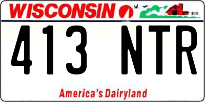 WI license plate 413NTR