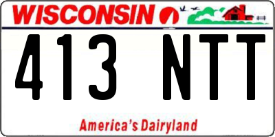 WI license plate 413NTT