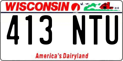 WI license plate 413NTU