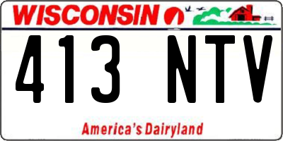 WI license plate 413NTV