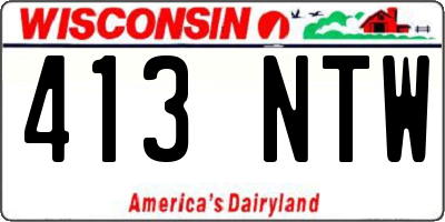 WI license plate 413NTW