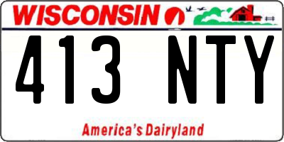 WI license plate 413NTY