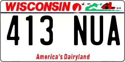 WI license plate 413NUA
