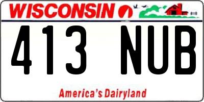 WI license plate 413NUB