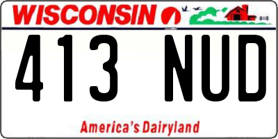 WI license plate 413NUD