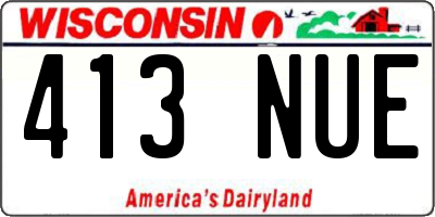 WI license plate 413NUE
