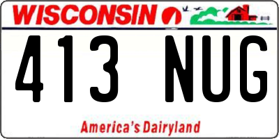 WI license plate 413NUG
