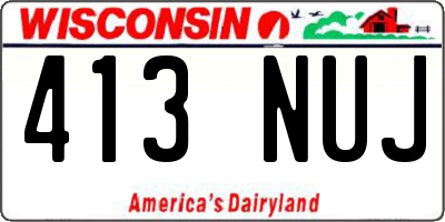 WI license plate 413NUJ