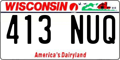 WI license plate 413NUQ