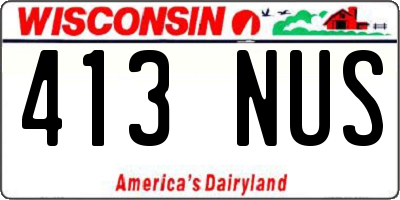 WI license plate 413NUS