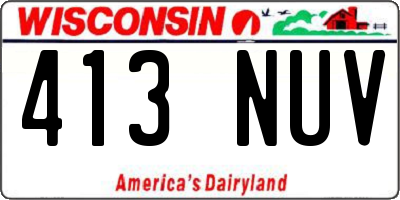 WI license plate 413NUV