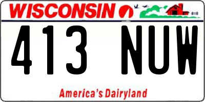 WI license plate 413NUW