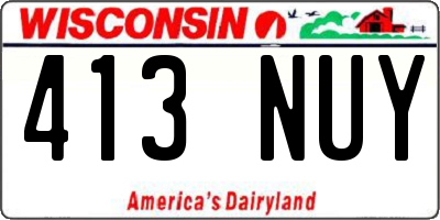 WI license plate 413NUY