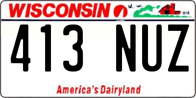 WI license plate 413NUZ