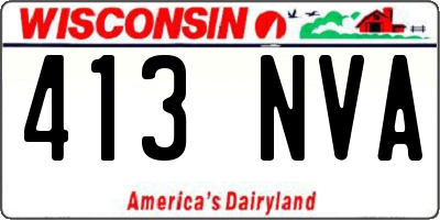 WI license plate 413NVA