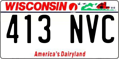 WI license plate 413NVC