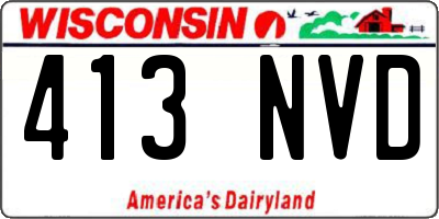 WI license plate 413NVD