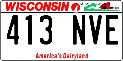 WI license plate 413NVE