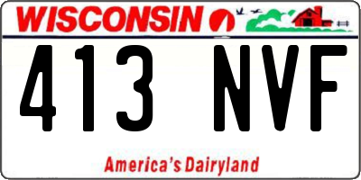 WI license plate 413NVF