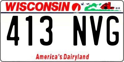 WI license plate 413NVG