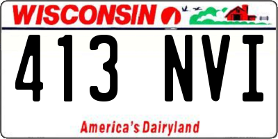 WI license plate 413NVI