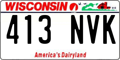 WI license plate 413NVK