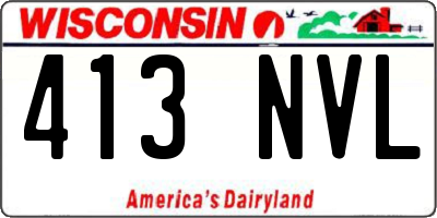 WI license plate 413NVL
