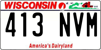 WI license plate 413NVM