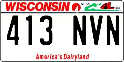 WI license plate 413NVN