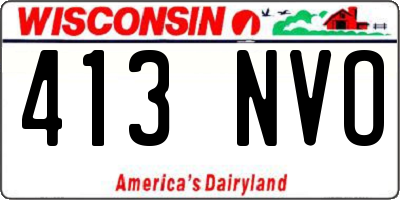 WI license plate 413NVO