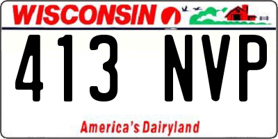 WI license plate 413NVP