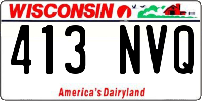 WI license plate 413NVQ