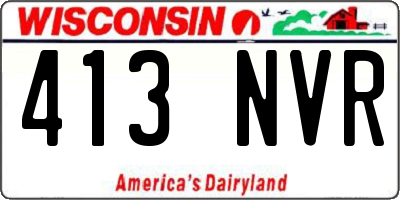 WI license plate 413NVR