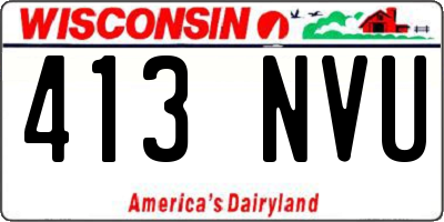 WI license plate 413NVU