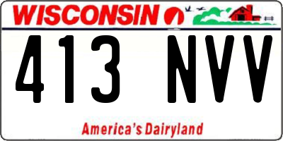 WI license plate 413NVV