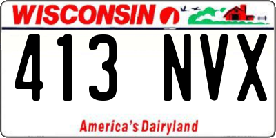WI license plate 413NVX