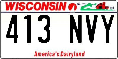 WI license plate 413NVY