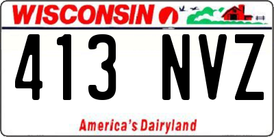 WI license plate 413NVZ