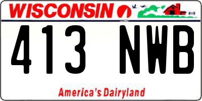 WI license plate 413NWB