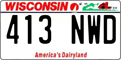 WI license plate 413NWD
